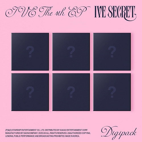 Ive Secret Shh Ver Ive The 4th EP New CD + Sticker + Photo + Photo Card Presale