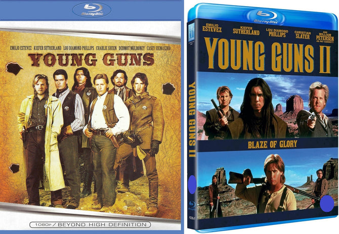 Young Guns 1 + 2 II Blaze Of Glory (Emilio Estevez) One Two New Region B Blu-ray