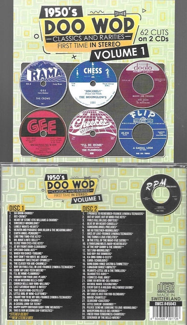 1950s Doo Wop Classics and Rarities First Time In Stereo Volume 1 Vol One & CD