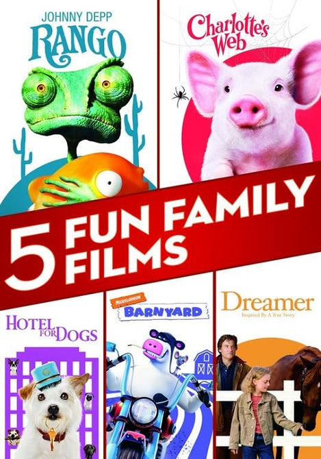 5 Family Fun Films Collection 2 Rango + Barn Yard + Dreamer Five Two New DVD