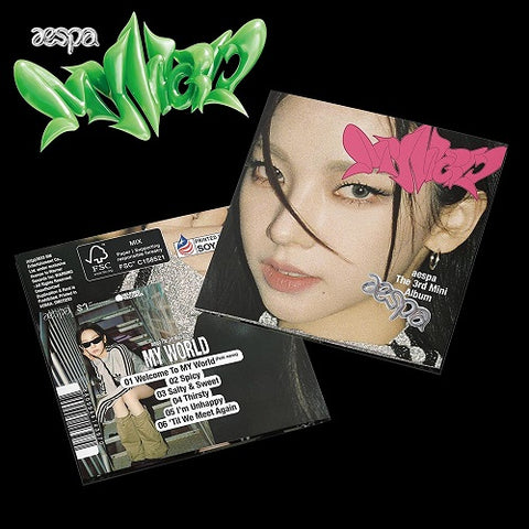 Aespa MY WORLD The 3rd Mini Album POSTER Ver KARINA Cover New CD + Poster