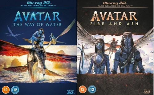 Avatar The Way of Water 3D + Fire and Ash 3D NEW Region B Blu-ray