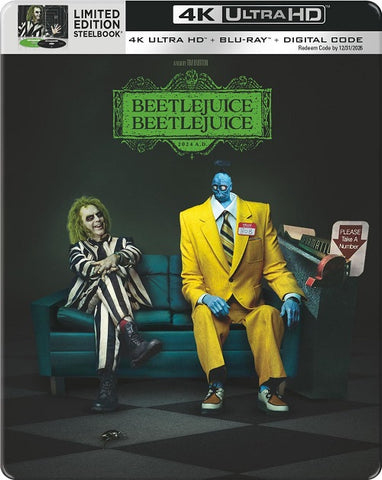 Beetlejuice Beetlejuice New 4K Ultra HD Blu-ray + Digital + Steelbook Presale