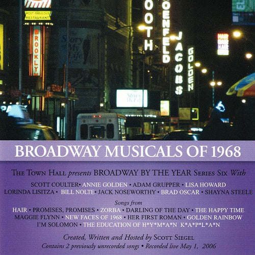 Broadway Musicals Of 1968 With Brad Oscar Annie Golden New CD