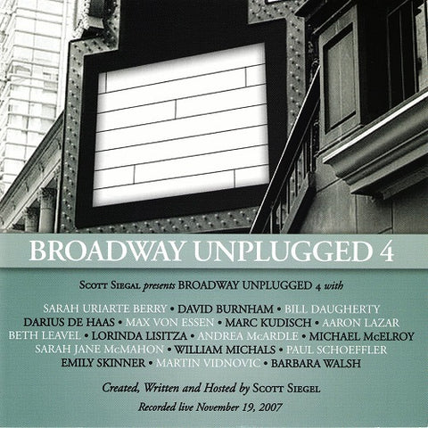 Broadway Unplugged Four Andrea Mcardle Beth Leavel Emily Skinner New CD