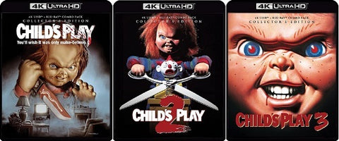 Child's Play 1, 2 + 3 Childs Collectors Edition New 4K Ultra HD Region B Blu-ray