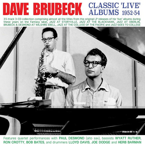 Dave Brubeck Classic Live Albums 1952-54 1952 54 3 Disc New CD