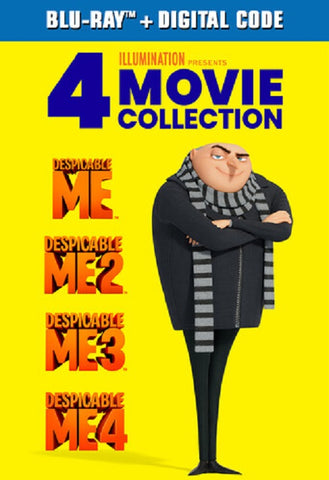 Despicable Me 1 2 3 4 Movie Collection (Steve Carell) Blu-ray + Digital Box Set