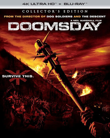 Doomsday (Rhona Mitra Bob Hoskins) Collectors Edition New 4K Ultra HD Blu-ray