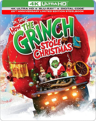 Dr Seuss How the Grinch Stole Christmas 4K Ultra HD Blu-ray + Steelbook Presale