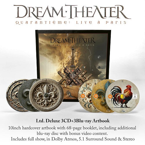Dream Theater Quarantieme Live A Paris 6 Disc CD + Book Blu-ray Box Set Presale