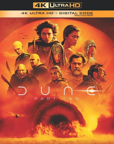 Dune Part 2 Two (Timothee Chalamet Zendaya) New 4K Ultra HD Blu-ray + Digital