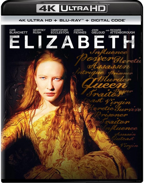 Elizabeth (Cate Blanchett Geoffrey Rush) New 4K Ultra HD Blu-ray