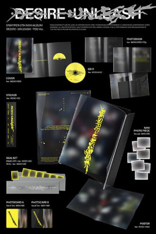 ENHYPEN Desire Unleash You Ver New CD + Sticker + Photo Book + Poster Presale
