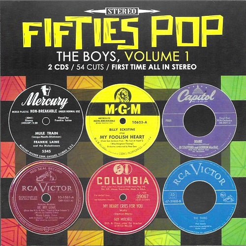 Fifties Pop The Boys Volume 1 Vol One 50s New CD