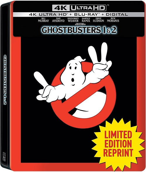 Ghostbusters I II 1 2 One Two New 4K Ultra HD Blu-ray + Steelbook