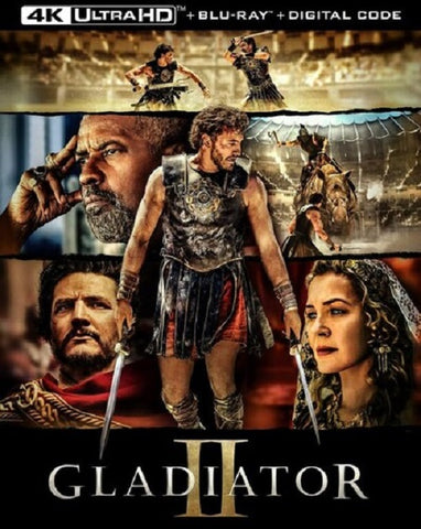 Gladiator II (Denzel Washington Pedro Pascal) 2 Two 4K Ultra HD Blu-ray Digital