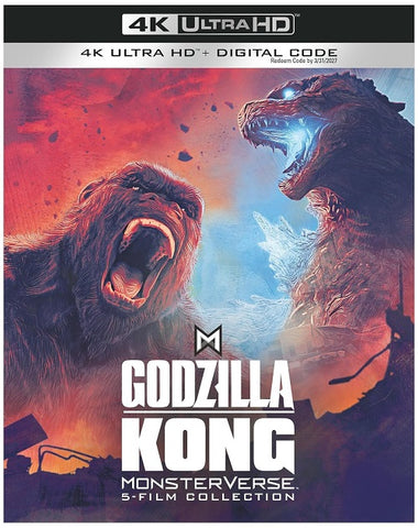 Godzilla + Kong Monsterverse 5 Film Collection New 4K Ultra HD Blu-ray + Digital