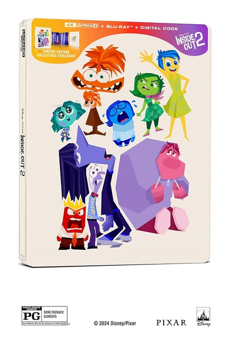 Inside Out 2 Two New 4K Ultra HD Blu-ray + Digital + Steelbook