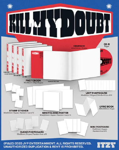 ITZY KILL MY DOUBT (Digipack Ver.) New CD + Sticker + Poster + Photos