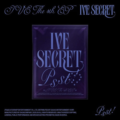 Ive Secret Psst Ver Ive The 4th EP CD + Sticker + Photo + Photo Card Presale