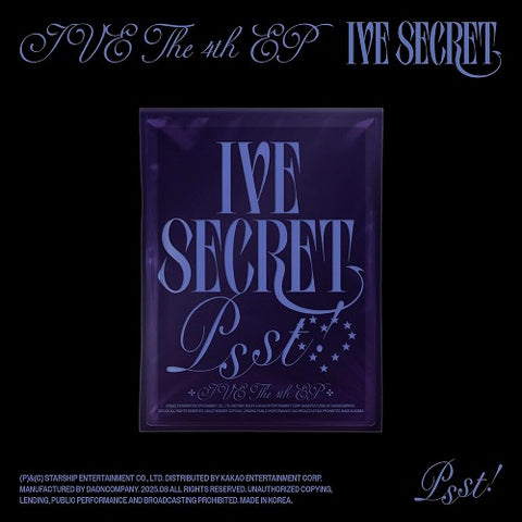Ive Secret Psst Ver Ive The 4th EP CD + Sticker + Photo + Photo Card Presale