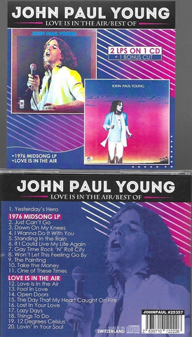 John Paul Young Love Is In The Air Best Of 2 LPs On 1 CD 1 Bonus Cut New CD