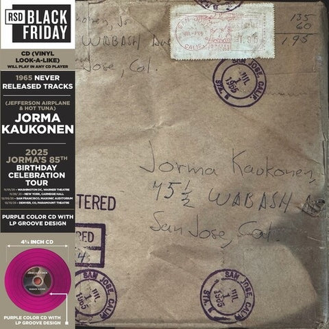 Jorma Kaukonen Wabash Avenue 1965 never released tracks (RSD) New CD Presale