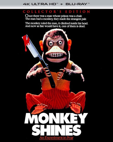 Monkey Shines (Jason Beghe) Collectors Edition New 4K Ultra HD Blu-ray Presale