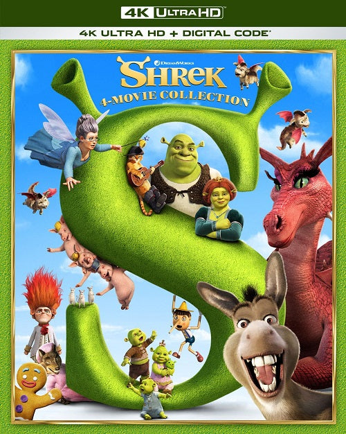 Shrek 1 2 3 4 Movie Collection New 4K Ultra HD Blu-ray + Digital Box S ...