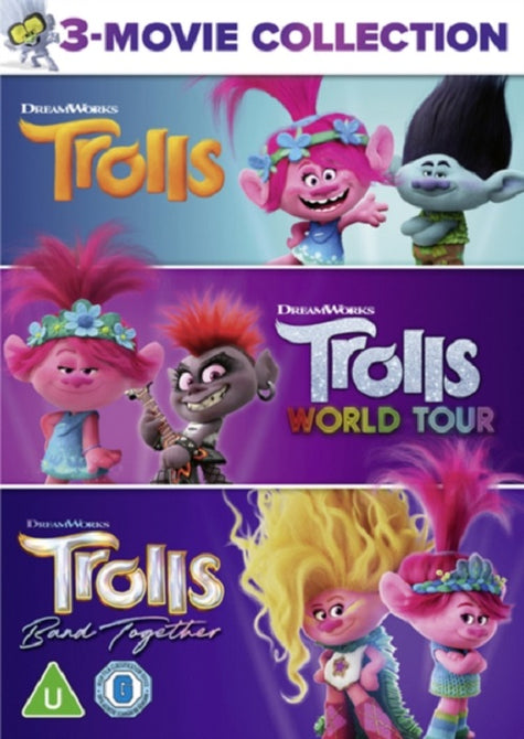 Trolls + Trolls World Tour + Trolls Band Together New DVD Box Set