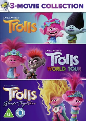 Trolls + Trolls World Tour + Trolls Band Together New DVD Box Set