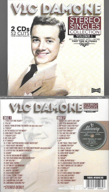 Vic Damone Stereo Singles Collection Volume 1 Vol One 2 Disc New CD