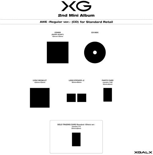 XG AWE New CD + Trading Cards + Sticker + Booklet + Photo + Photo Card