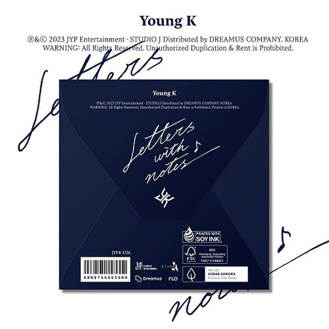 Young K Day 6 Letters With Notes (Digipack Ver.) Six New CD