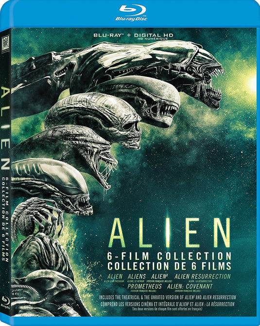 Alien 6 film Collection (Sigourney Weaver) Six New Region B Blu-ray + Digital