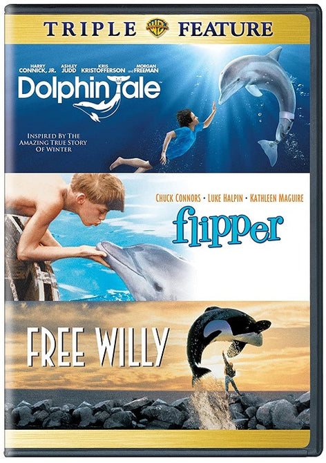 Dolphin Tale + Flipper + Free Willy (Chuck Connors Morgan Freeman) Region 4 DVD