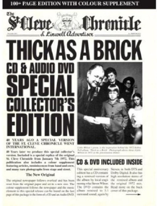 Jethro Tull Thick As A Brick 40th Anniversary Special Edition 2 Disc CD + DVD