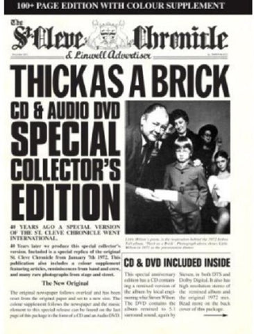 Jethro Tull Thick As A Brick 40th Anniversary Special Edition 2 Disc CD + DVD