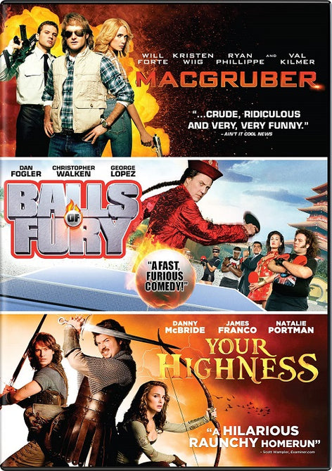 MacGruber + Your Highness + Balls of Fury (Kristen Wiig Will Forte) New DVD