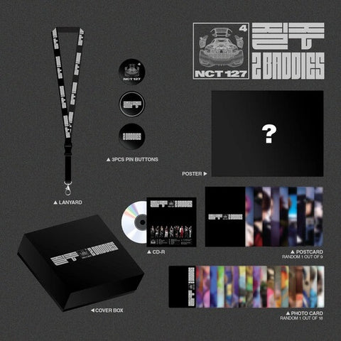 NCT 127 2 Baddies Lanyard + Button Deluxe Edition Two New CD