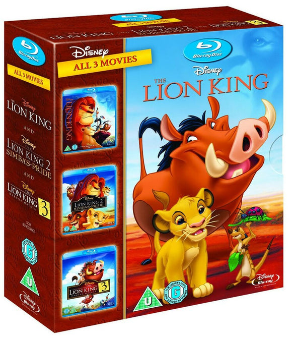 The Lion King All 3 Movies 1 2 3 Trilogy Disney New Region B Blu-ray